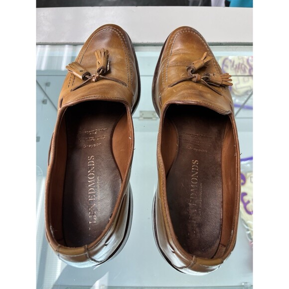 Allen Edmonds Grayson Mens Tassel Loafers Coffee Leather A8367 Sz US 10.5 main image 4